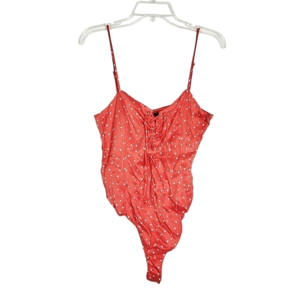 ZARA satin effect star bodysuit patriotic summer NWOT - Picture 1 of 5